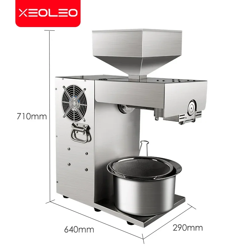 XEOLEO Commercial Oil Press Machine 1800W  Industrial Oil Presser Olive oil press Stainless Steel High Oil Extractor 3