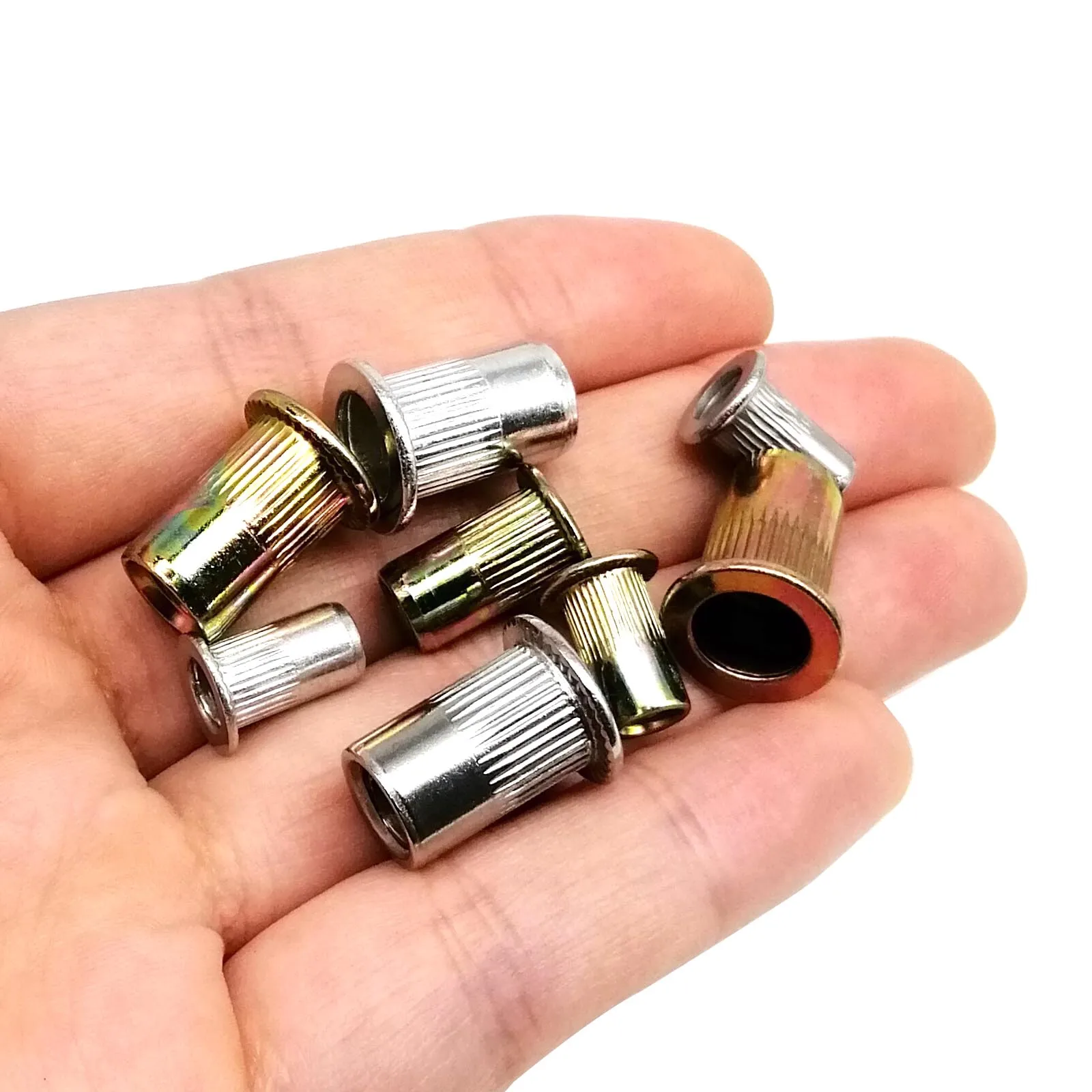 Kit Assortimento Dadi Rivetti Testa Piatta – M3 M4 M5 M6 M8, Mix Metrico, Scatola
