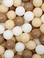 5.5CM 100pcs Soft Ball Pit Balls Crush Proof Plastic Balls With Reusable Net Bag for Kids Coffee Beige Cream Brown Mix Colours 1