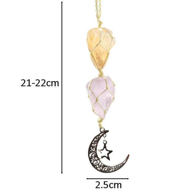 Természetes Gyógyító Kristály Medál Függő Autó Varázsa Amazonite Quartz Lógó Hold Drágakő Kő Kültéri Kerti Dekoráció - Image 6