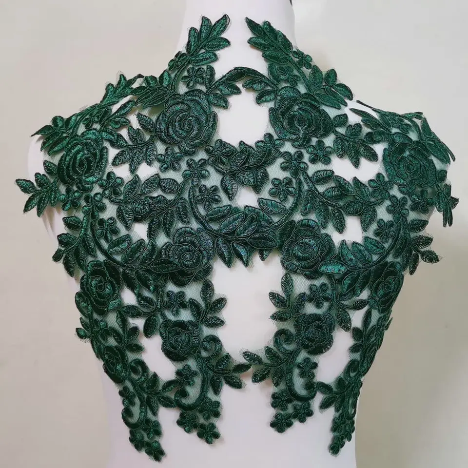 4 Patch Ricamo Fiori In Pizzo Dorato - Per Abiti Da Sposa, Costumi, Riparazioni Cucito Fai Da Te - Foto 10