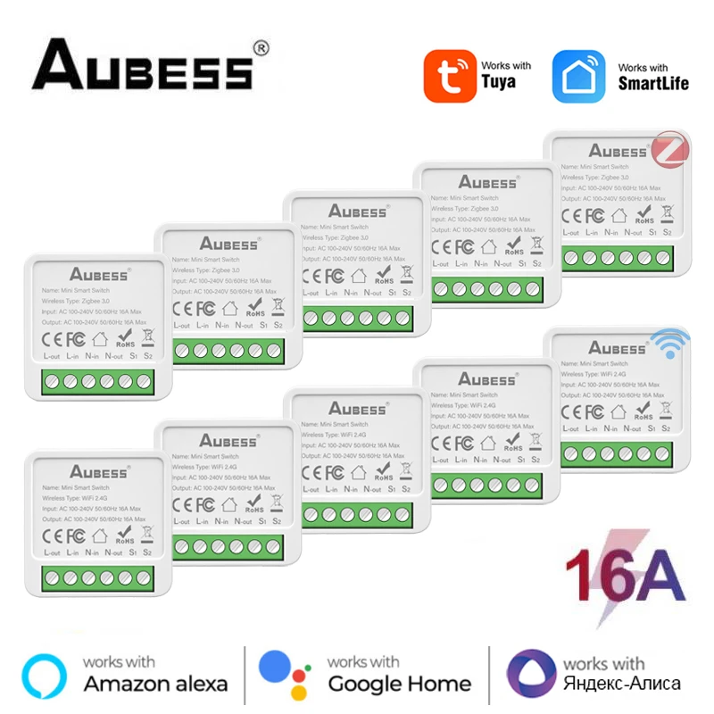 Tuya Zigbee / Wifi Smart Light Switch 2 Way Control 16A Switch Module Smart Home Work With Smart Life Alexa Google Home Alice