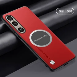 Eco-Friendly Vegan Leather Magnetic Protective Back Cover Case for Xperia 10 IV (Red)