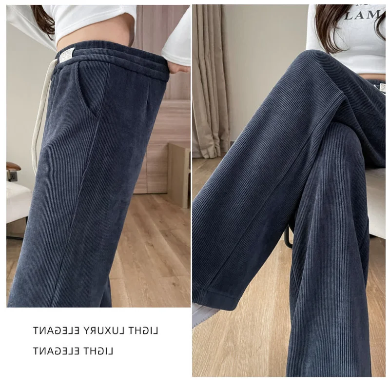 2023 New Wide-leg Pants Women Spring Autumn Narrow Version High Waist Drape Loose Slim Sweatpants Straight Casual Pants