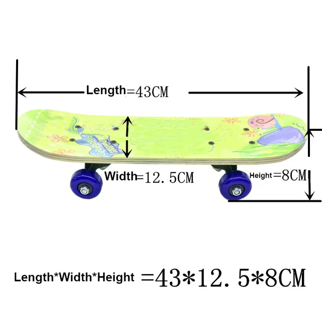 Skateboard Skate Planche à roulette en bois pour enfants ( 60x15cm ) 