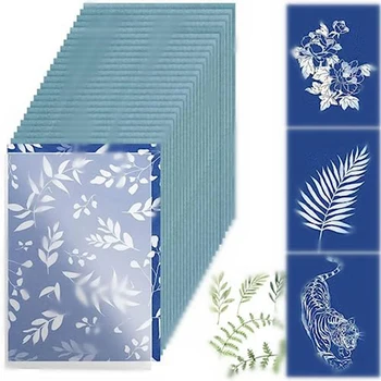 30 fogli di carta cianotype, Kit di carta per arte del sole, carta da disegno solare carta da stampa naturale per bambini adulti artigianato artistico