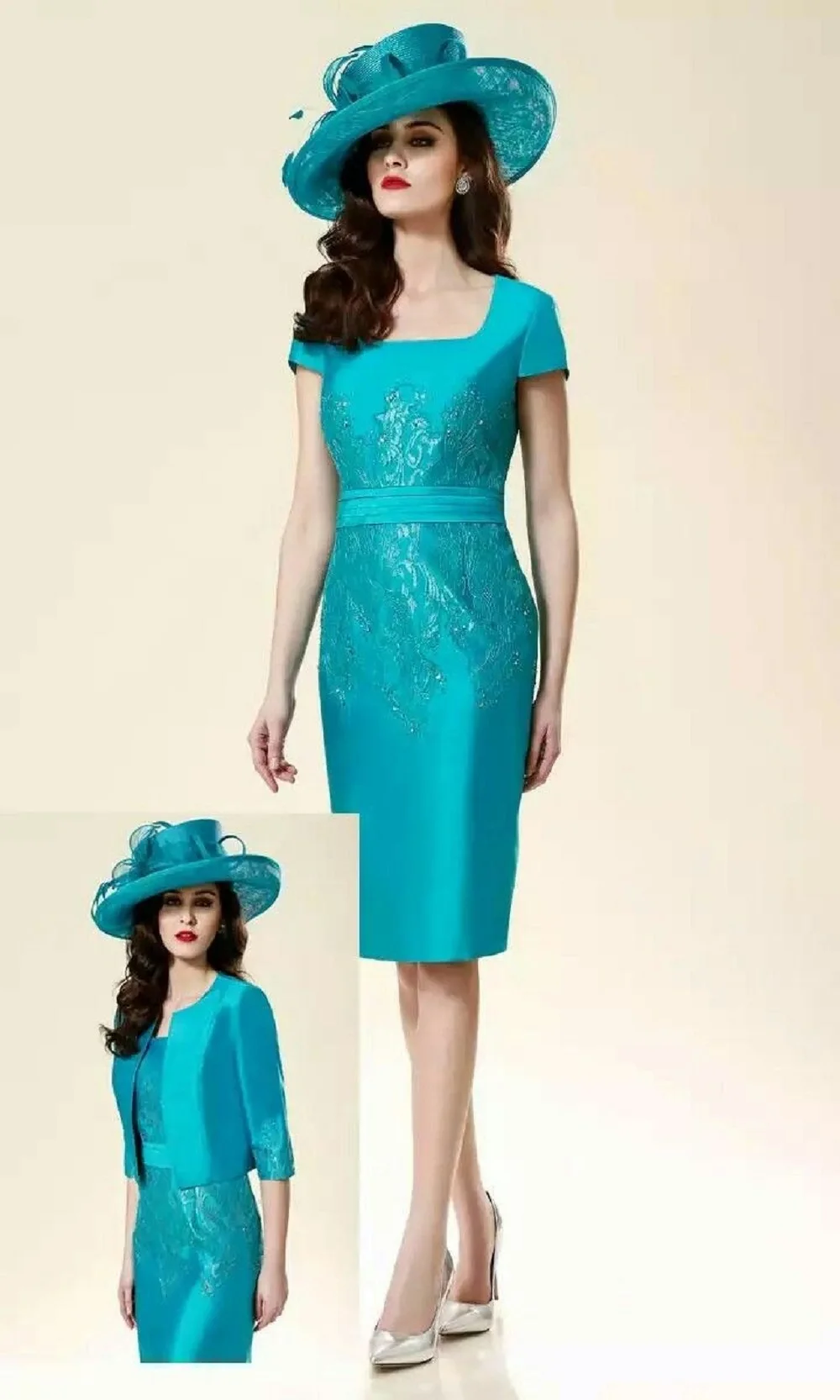 

Green Plus Size Evening Mother Of The Bride Dresses Mermaid Appliques Mother Dresses For Weddings With Coat