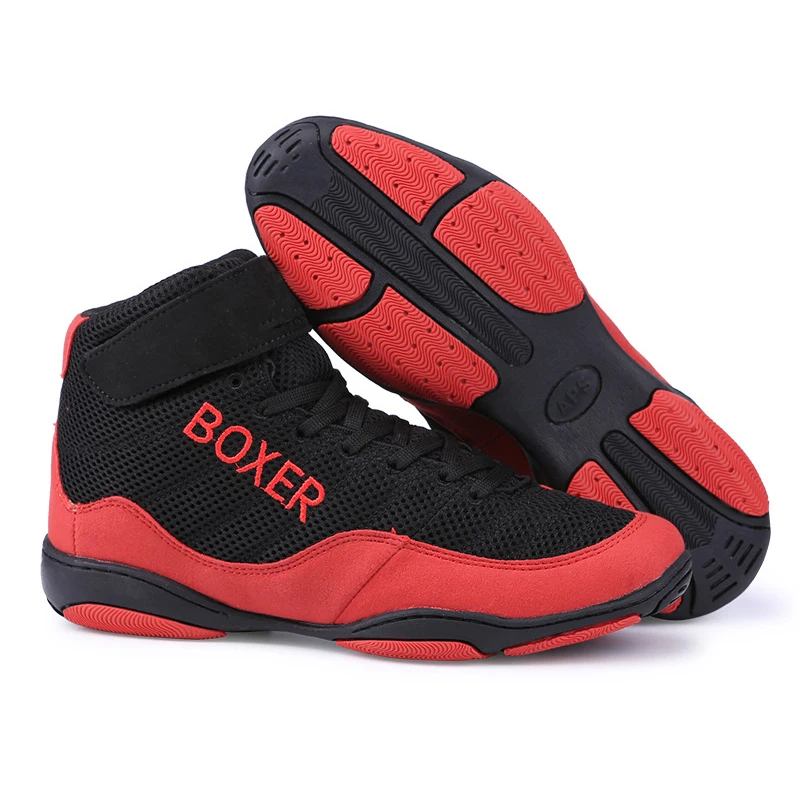 Men Professional Boxing Wrestling Combat Weight Lifting Shoes Male Soft Breathable Wearable Boxing Training Fighting Shoes Boys