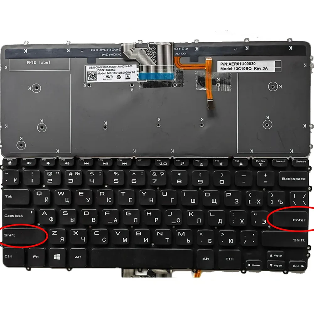 Tastiera Per Laptop Retroilluminata Russa Per Dell Xps 15 9530 Precision M3800 P31F 9530B