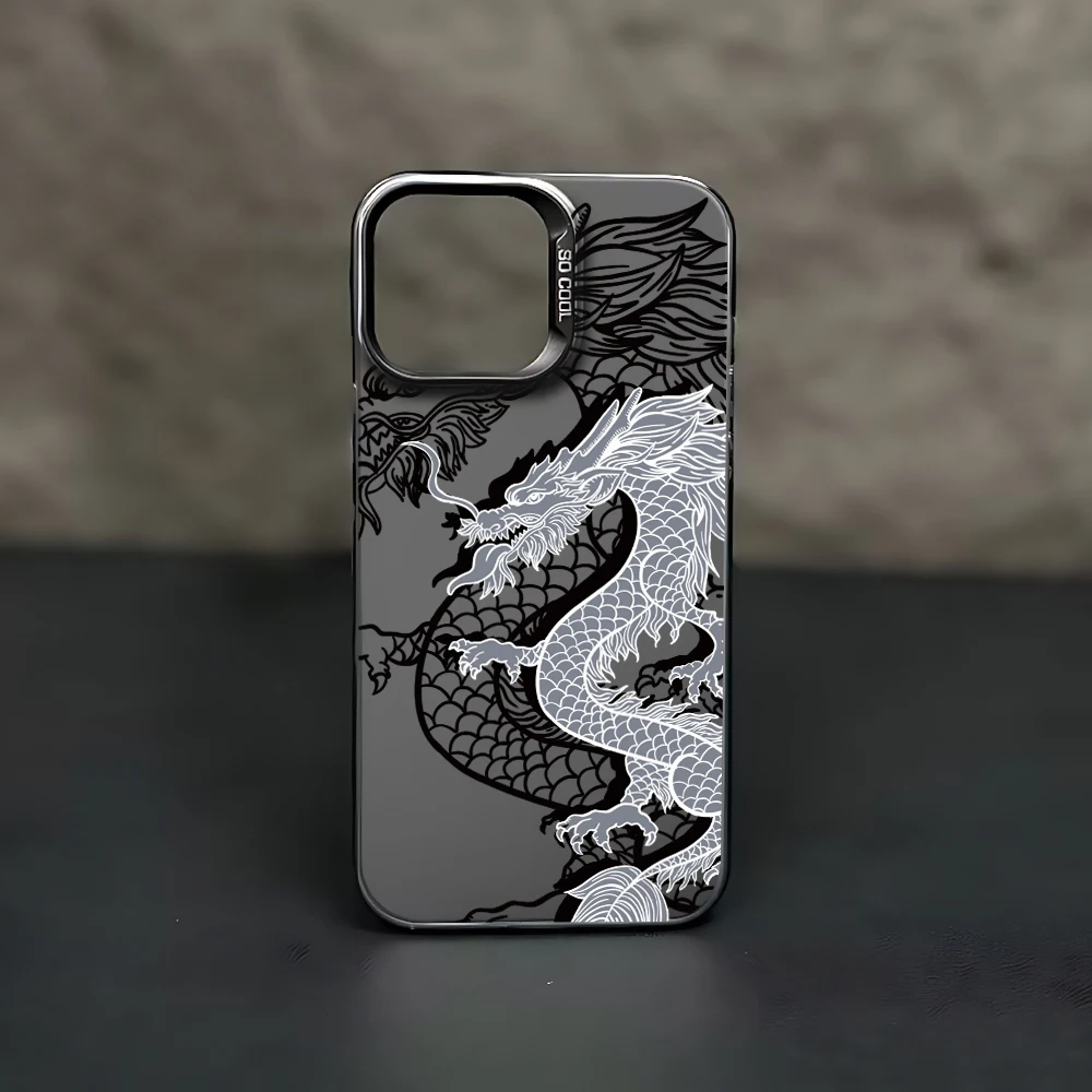 Sacred Chinese Dragon Matte Phone Case - Elegant Back Cover Design