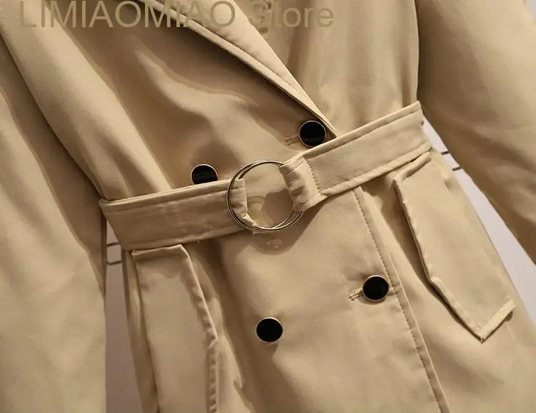 New Coats Woman Winter Fashion Solid Color Lapel Double Row Buckle Belt Long  Trench Coat for Women Jacket Female Clothing Tops