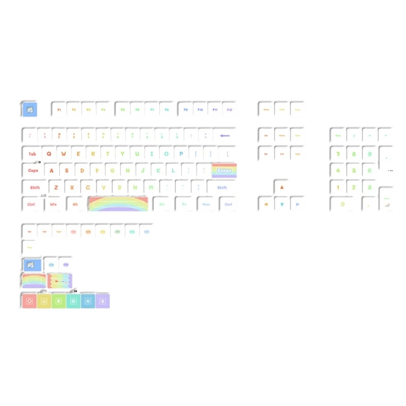 

125Key Rainbow Keycap MDA Profile Dye Sub для MXSwitches 61/64/68/84/87/96 Новый Прямая поставка