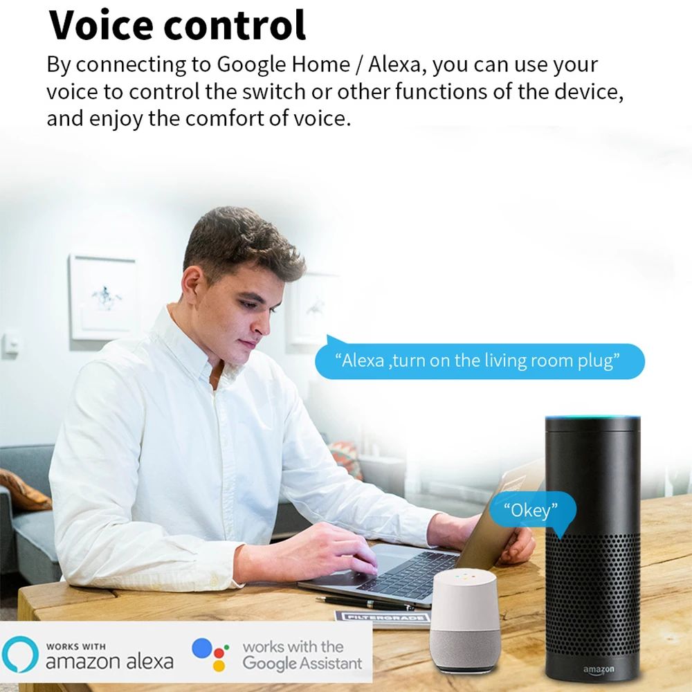 AXUS ZigBee Smart Plug EU 16A Adapter Power Monitor APP Remote Control Tuya Smart For Alexa Google Home Assistant