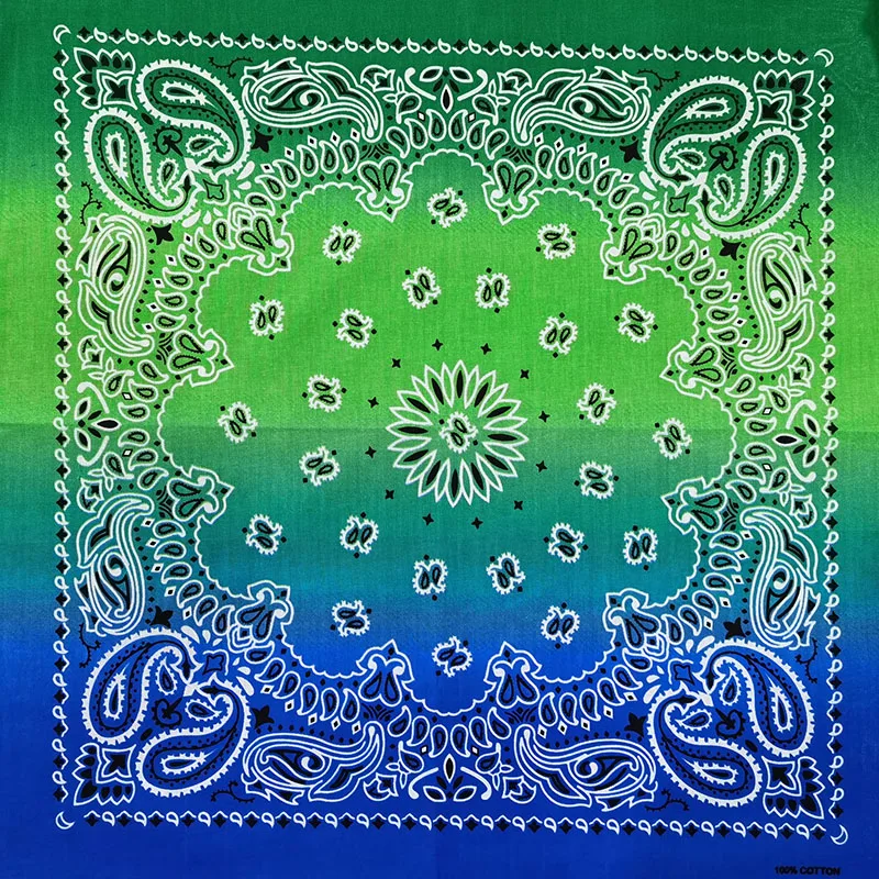 Cotton Bandana Gradient Dye Hip Hop Square Scarf Paisley Headband