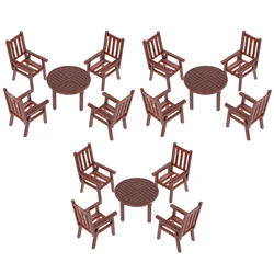 3/4 Sets Mini Table Chair Set Simulation Miniature Dining Table Micro Landscape Decor Table Table Table Kids Table