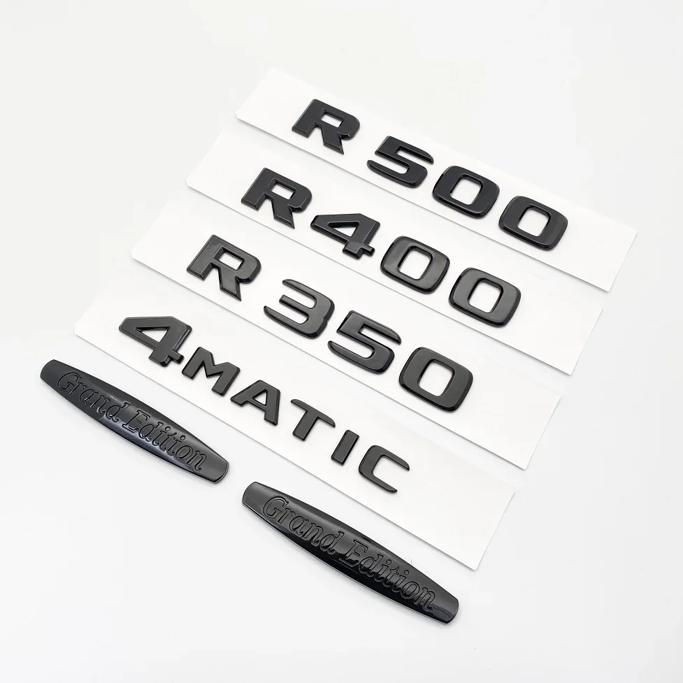 

Glossy Black Letters R300 R320 R350 R400 R500 4Matic Emblem for Mercedes Benz Car Fender Trunk Rear W251 Logo Sticker