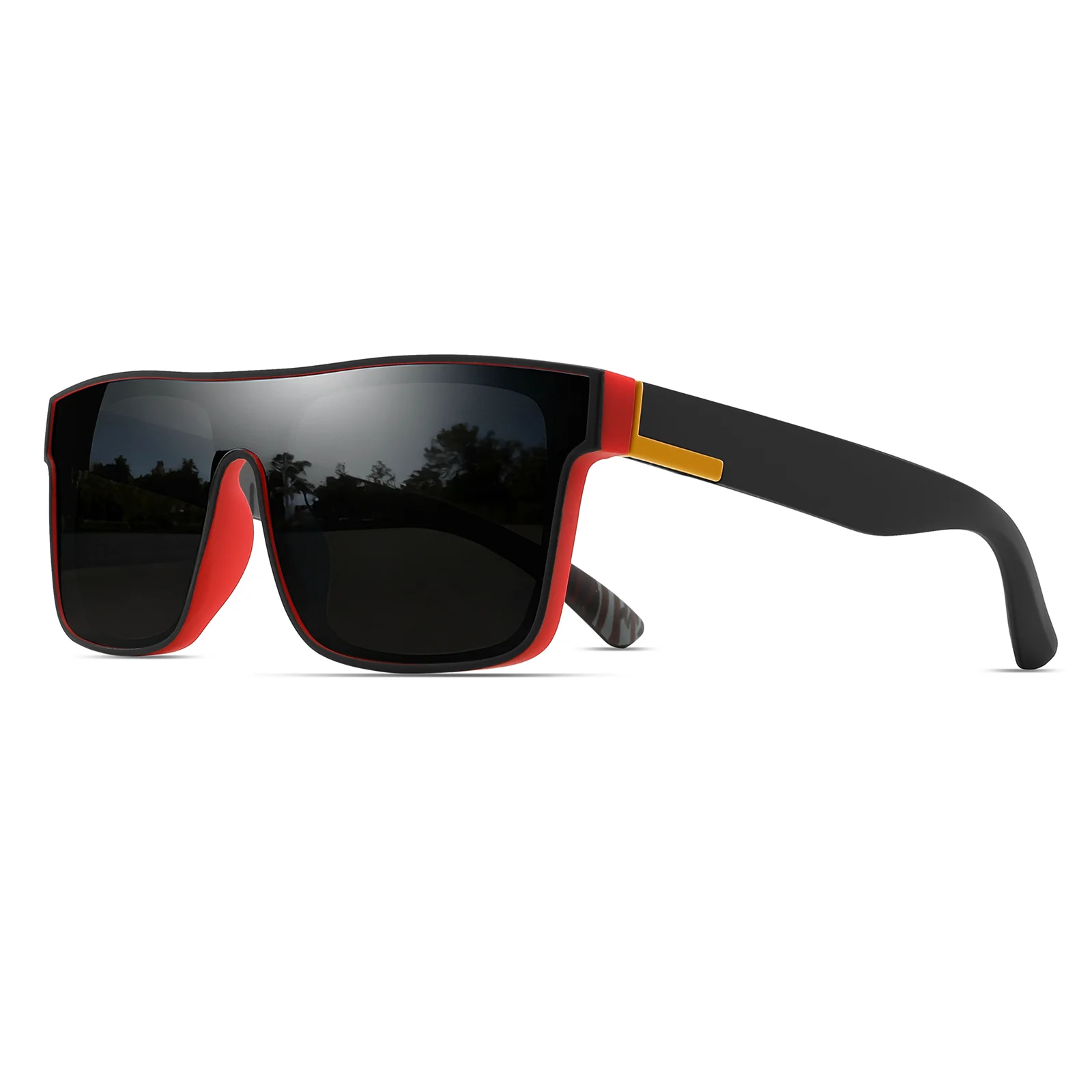 Klassische, modische, quadratische Sonnenbrille – einteiliges Glas, UV400, Unisex, für Radfahren, Wandern und Reisen – Detail 8