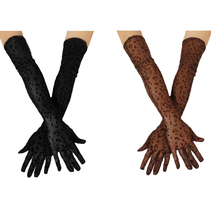 

Leopard Costume Glove Long Costume Gloves Leopard Gloves Performance Gloves Leopard Long Gloves Women Elbow Dropship