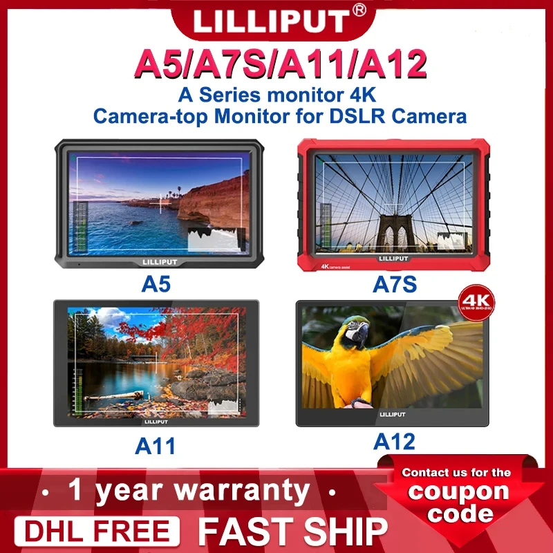 .LILLIPUT A5 A7S A11 A12 A Series monitor 4K Camera-top monitor broadcast director Support 3G-SDI input and loop out