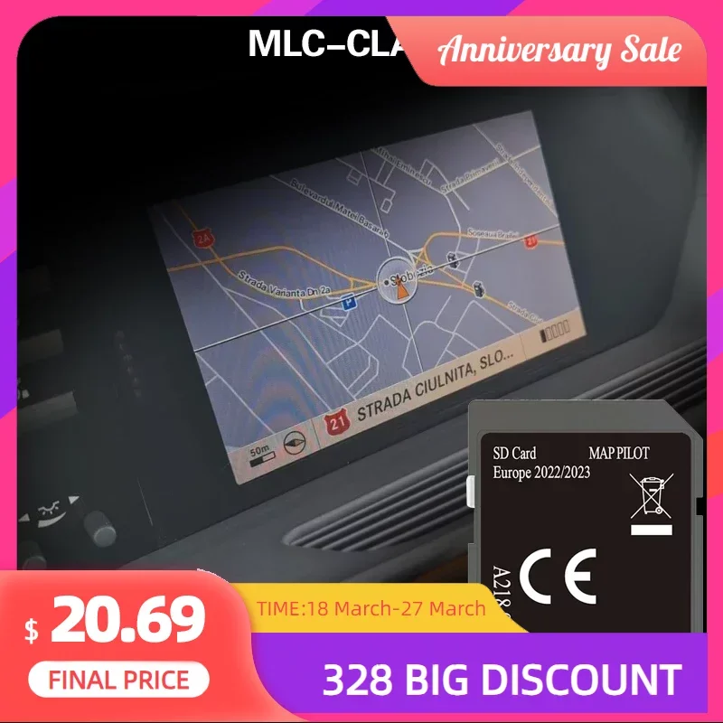 A218 V19 For Mercedes MLC-CLASS (BR292 W292) Map For France Netherlands Sat Nav Memory CARD latest naving version software sd card bjm7 66 ez1t navigation sat nav map uk europe