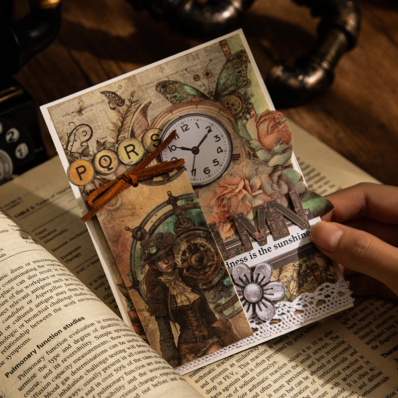 JIANQI 30pcs Vintage Mechanical Style material paper Decorative Diary Album Junk Journal Supplies for hand made Background paper