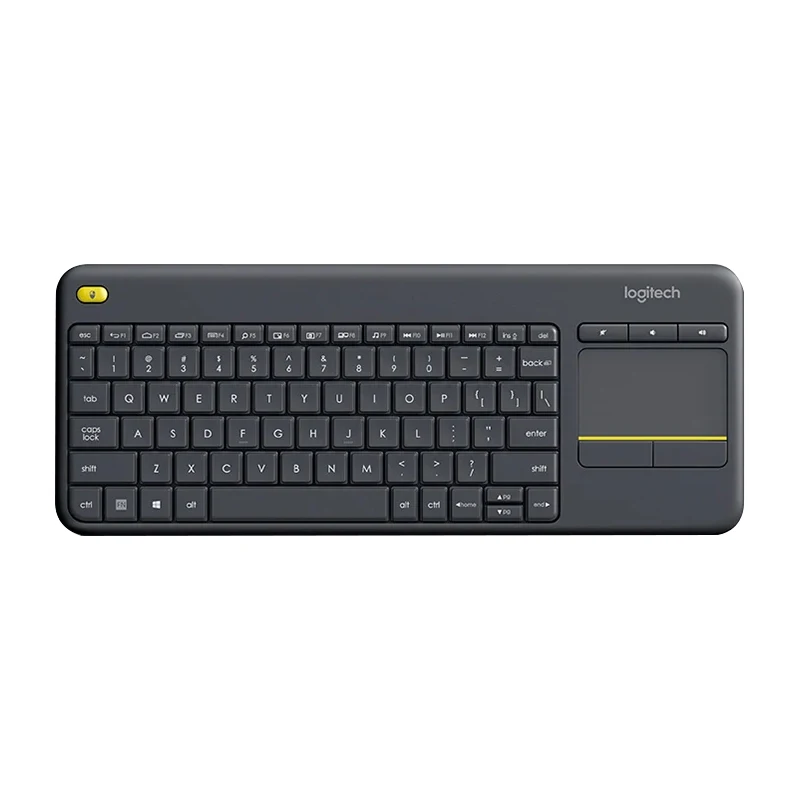 מקלדת טלוויזיה אלחוטית Logitech K400 Plus עם שליטה קלה במדיה ומגע מובנה, מקלדת HTPC לטלוויזיה מחוברת למחשב
