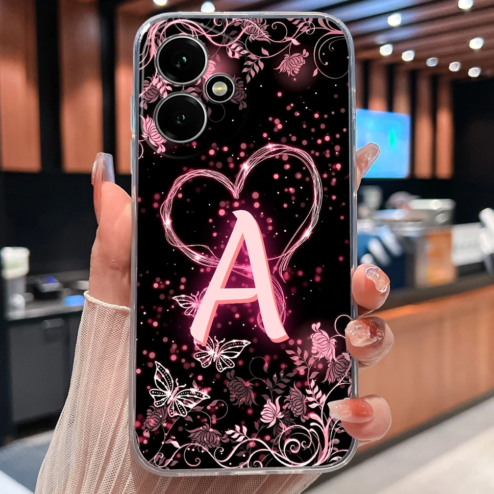 Luxury Letters Pattern Soft TPU Clear Silicone Anti-Drop Phone Case