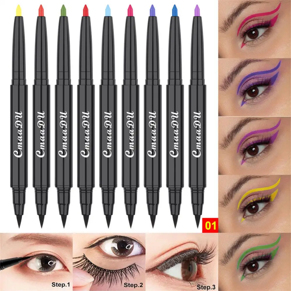 

Цветная матовая подводка для глаз, гелевый карандаш, набор, водостойкий стойкий не размазывающийся макияж, цветная жидкая подводка, ручка, крем, косметика