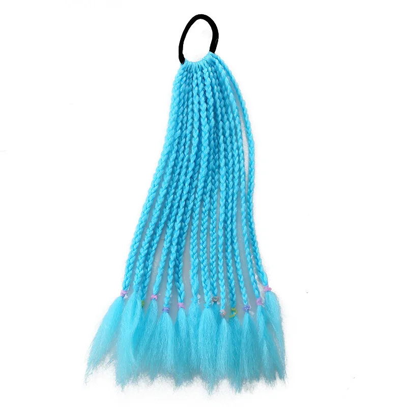 1 PCS Neue Mädchen Schmutzige Zöpfe Bunte Twist Tie Perücken Pferdeschwanz Stirnbänder Gummibänder Prinzessin Kopfbedeckungen Kinder Haar Zubehör – Detail 14