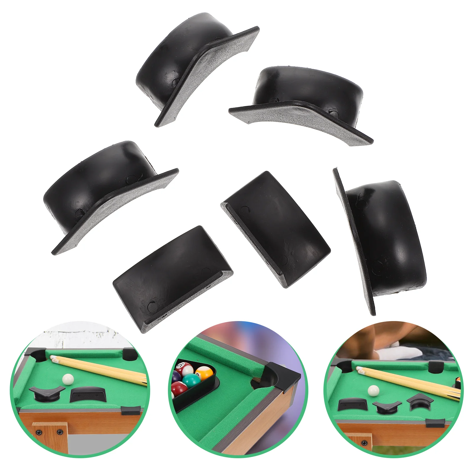 2 Sets Table Pool Billiard Parts Liners Replacement Accessory Hole Desk Game Plastics Corners Valley Pocket(Black)