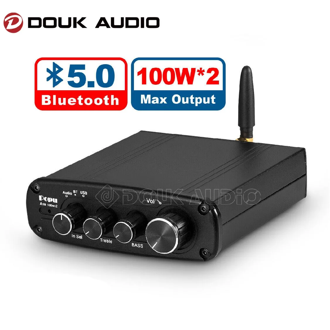 Douk Audio Mini Hifi Bluetooth 5.0 Tpa3116d2 Digital Amplifier Usb Dac