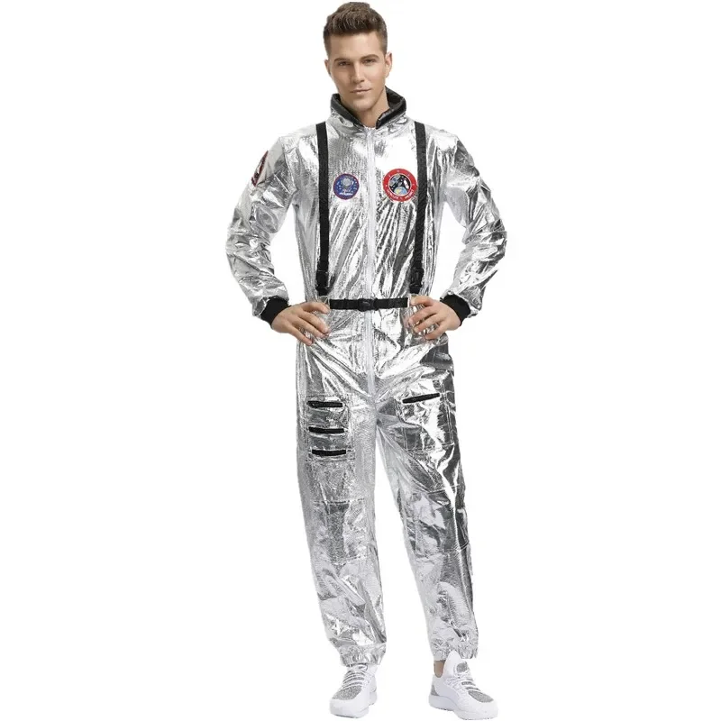 

Halloween Man Astronaut Pilot Cosplay Costume Masquerade Alien Spaceman Fancy Jumpsuit