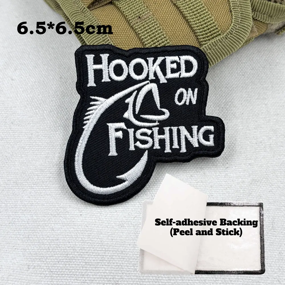 Hookend on Fishing Tactics Embroidered Patch - Hook & Loop Sew-On Military Badge