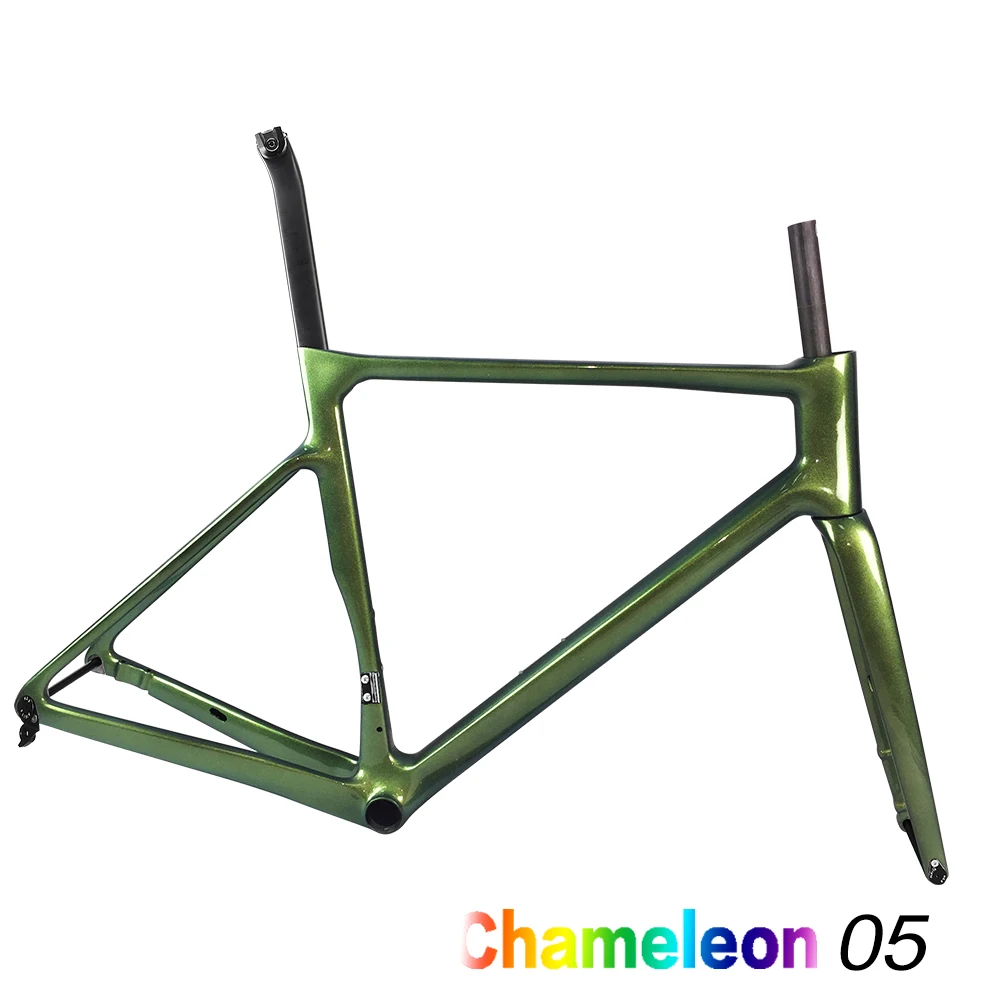 Airwolf Super Light T1100 Multicolor Carbon Road Bike Frame Max 700*38C Tires Climbling Road