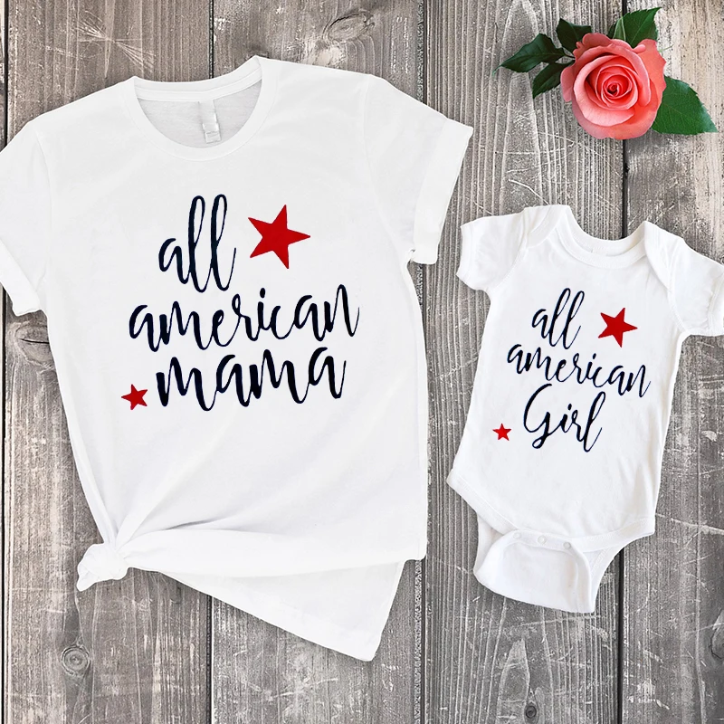 

4th of July Shirt Ourth of July Shirt Mommy and Me Outfits American Mama Tee Mommy and Me Outfit 4th of July T-Shirts m