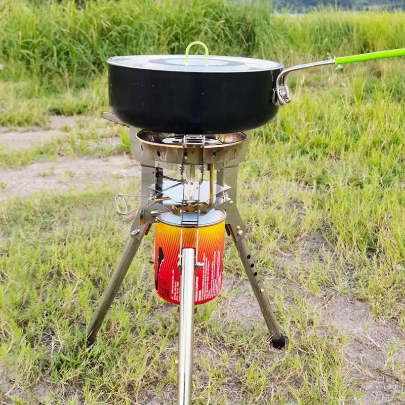 Camping Burner Stove Outdoor Propane Stove Burner Universal Cooking  Accessories With Brackets And Adjustable Heights For Picnic - AliExpress
