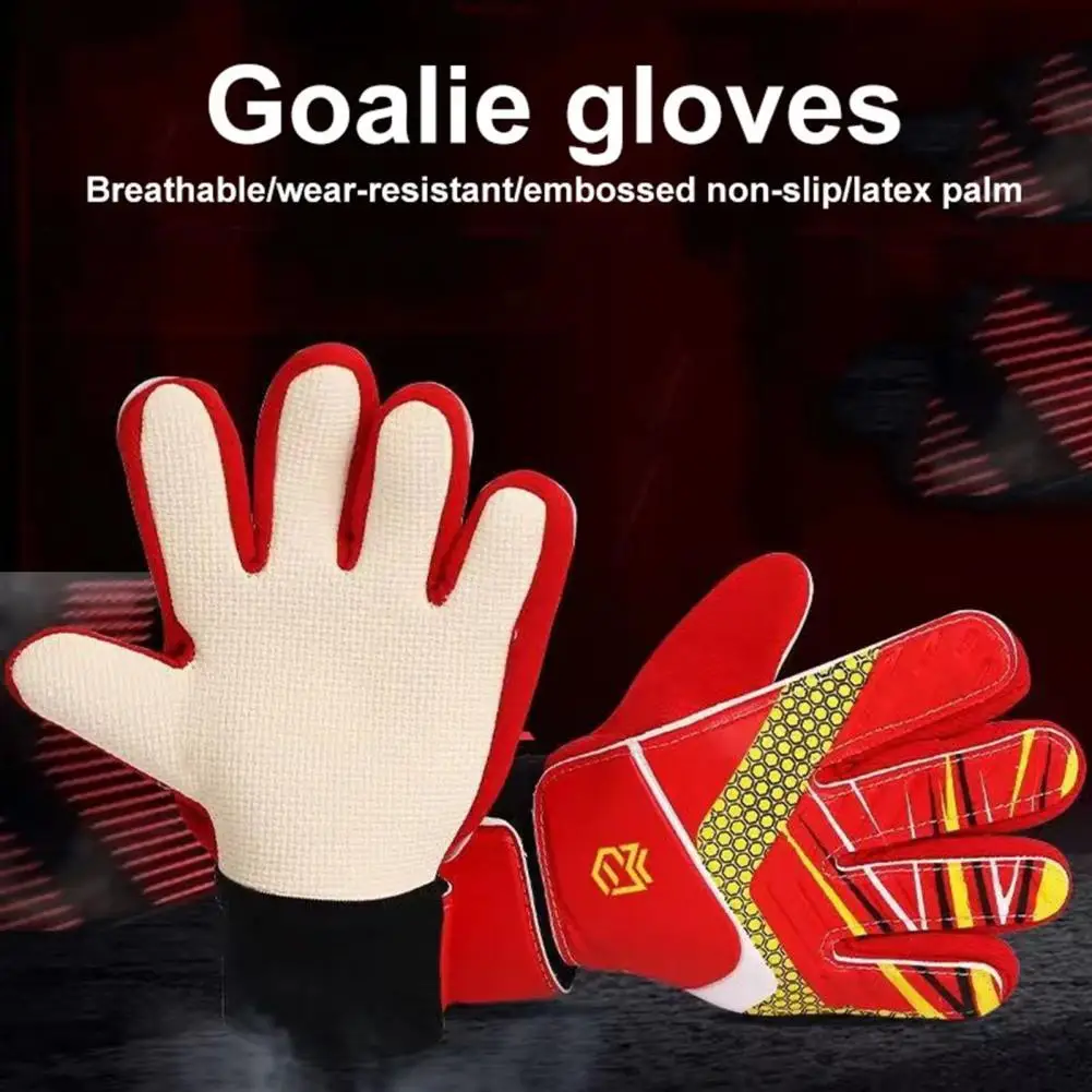 

1 Pair Children Soccer Goalkeeper Gloves Goalie Gloves Non-slip Football Glove Kids Goalkeep Gloves Football Training Gloves