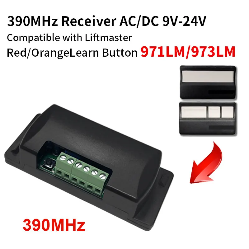 Receiver for Liftmaster 371LM 373LM 971LM 973LM Garage Door Remote Opener 315MHZ 390MHZ 5