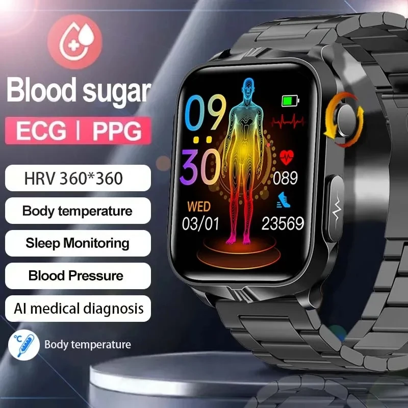 

2023 First Pulse Electrotherapy Ecg+Ppg Non-Invasive Blood Sugar Male Smartwatch Laser Treatment Healthy Blood Pressure Sports
