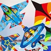 1PC Cartoon Children Kite Blue Red Fighter Rainbow Plane Kite For Kids Adults Large Huge Delta Kite Outdoor Toy  Воздушный Змей 1