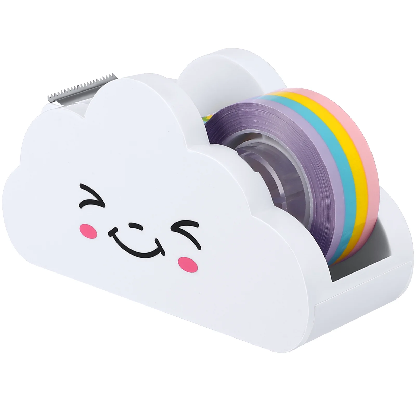 

Tape Dispenser Washipaper Rainbow Roll Holder Cute Desktop Cloud Desk Office Cutting Masking Cartoon Adhesivemachine Supplies