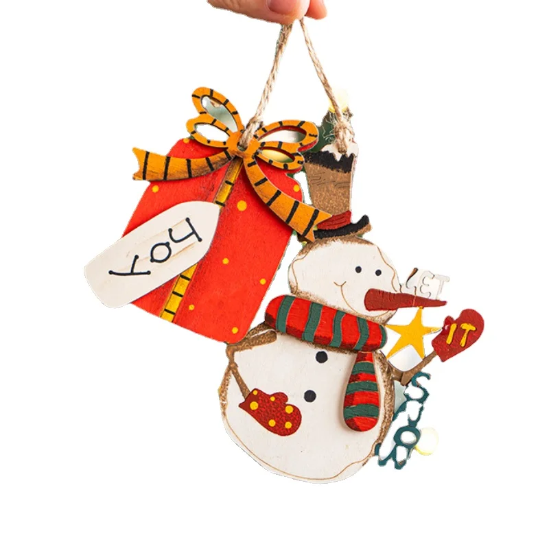 Christmas Wooden Pendants Cute Xmas Tree Hanging Ornaments DIY Resin Crafts for Home Christmas Party New Year Gifts Decorations christmas decorations
