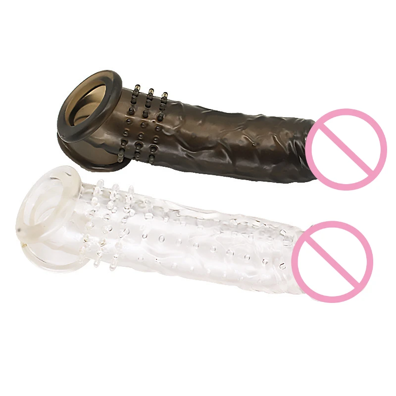 Thickening Penis Extender Sleeve Reusable Prickly Condoms Delay Ejaculation Prostate Massager Cock Ring Sex Toys for Men Adults