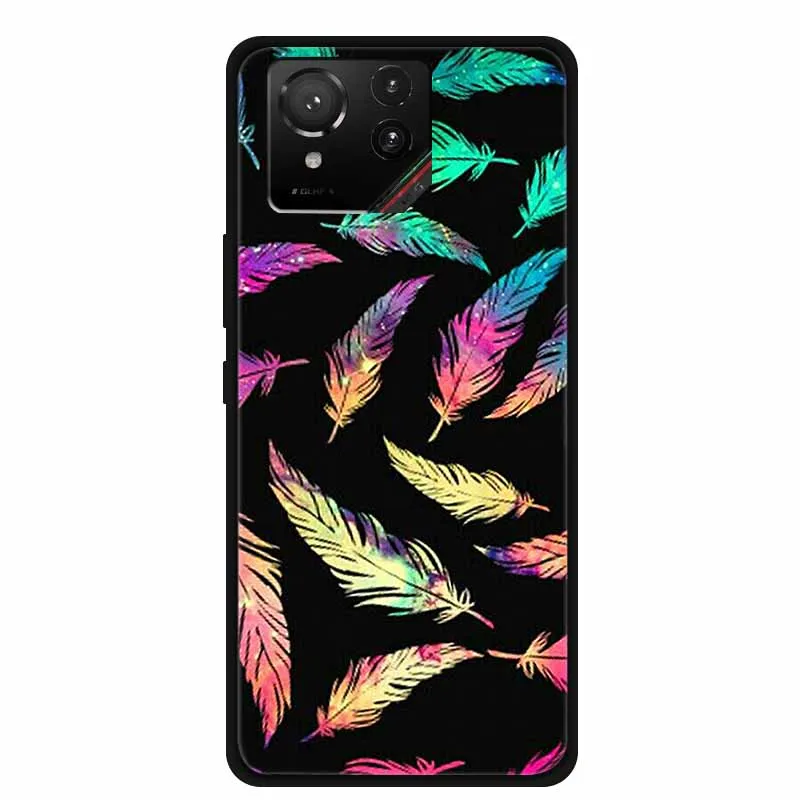 Cartoon Printed Soft Black Silicone Phone Case