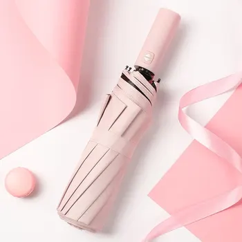 12 뼈 방풍 더블 레이어 저항하는 우산 완전 자동 비 남성 여성 고급 비즈니스 남성 대형 우산 파라솔 상품 이미지