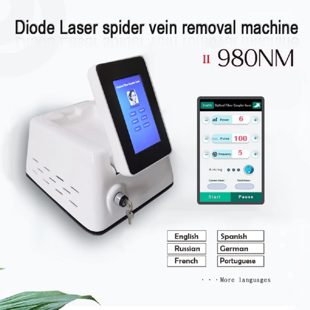 980Nm Laser Diode Vascular Spider Varicose Vein Removal Machine Treatment Fungi Physiotherapy For Nail Lipolisi Commercial Salon 5