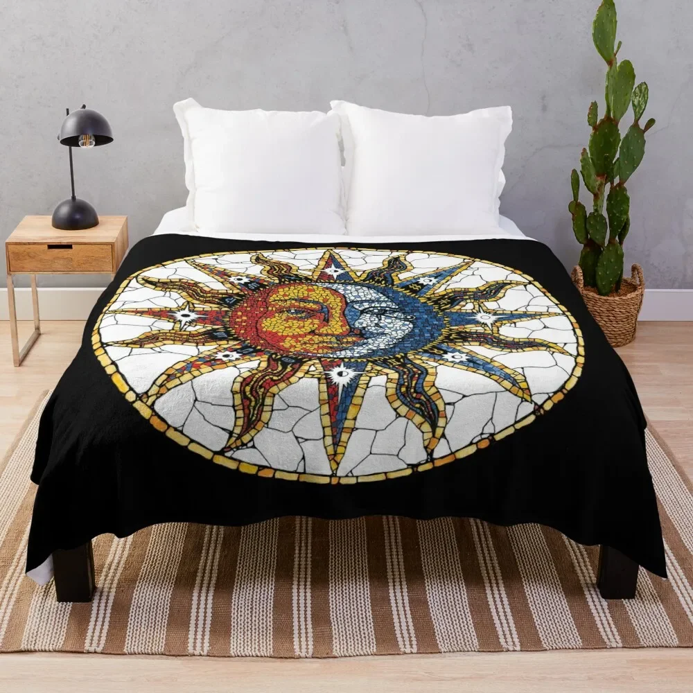 

Celestial Mosaic Sun and Moon COASTER Throw Blanket Fluffy Softs wednesday Luxury St Bed covers Blankets