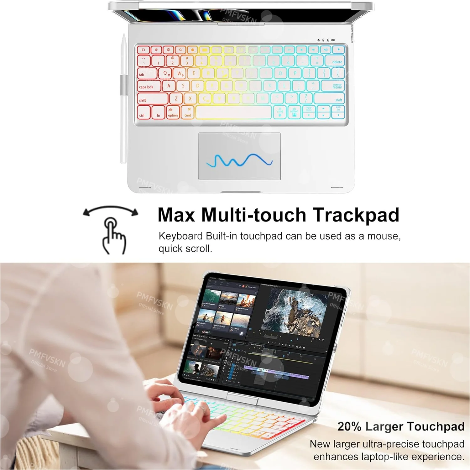 360° Rotating Magic Keyboard Case with Folio Design