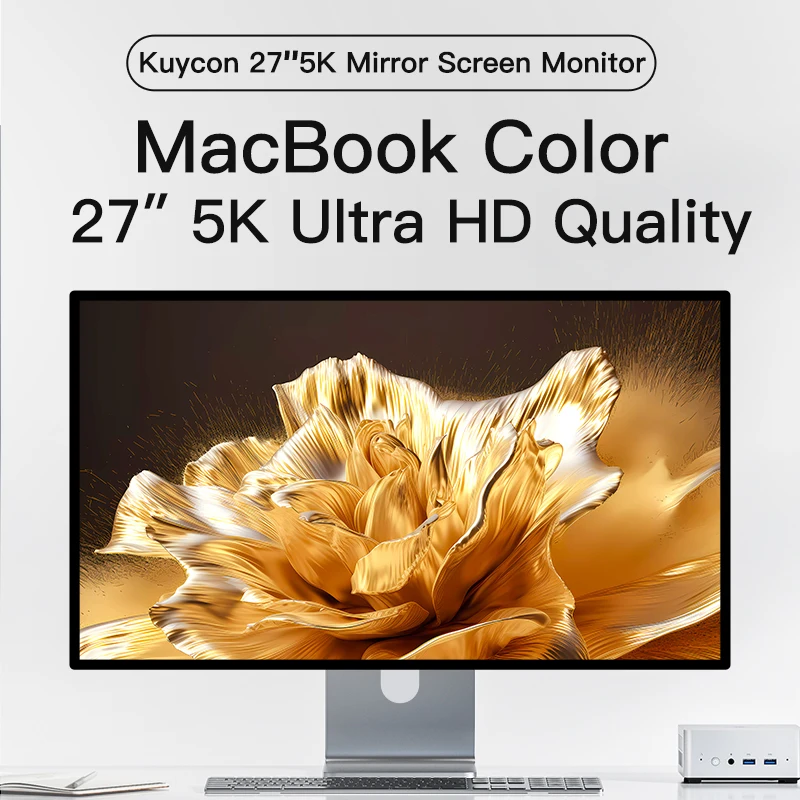 쿠이콘 그레이 G27X-se 5120*2880 5k 60hz LED 투명 필름 스크린 모니터 27인치 LED HD 디스플레이 패널 LCD 모니터