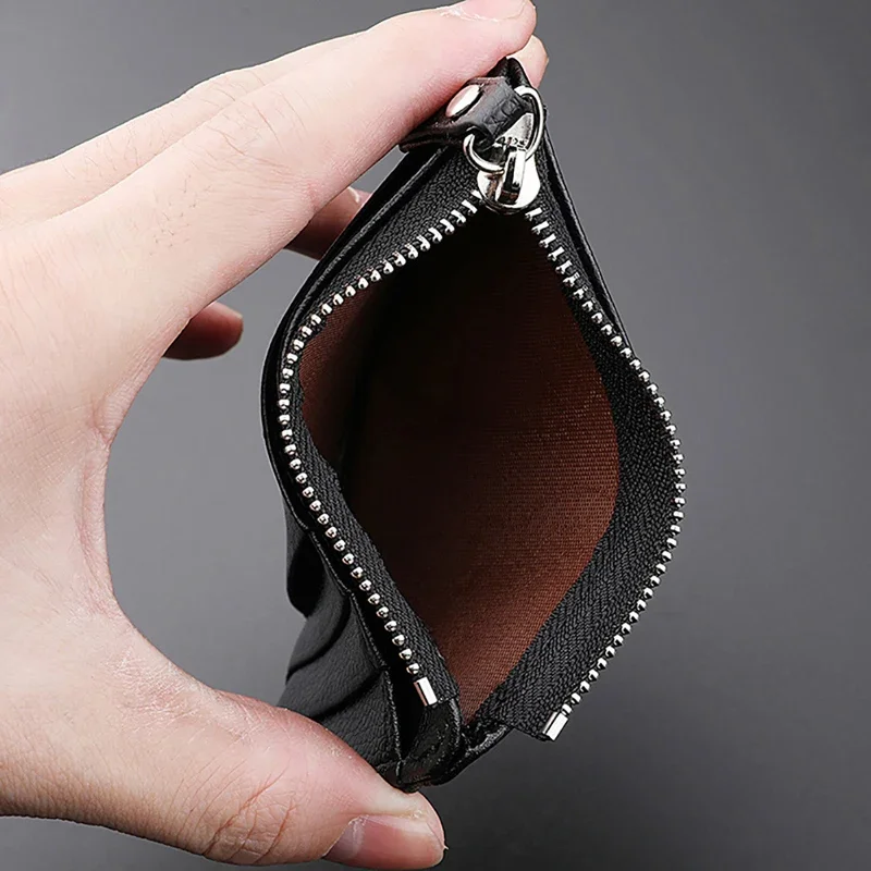 Slim Wallet Purse PU Leather Women Men Card Holder Unisex Zipper Business Card Case Credit Mini Bank Cards Holder